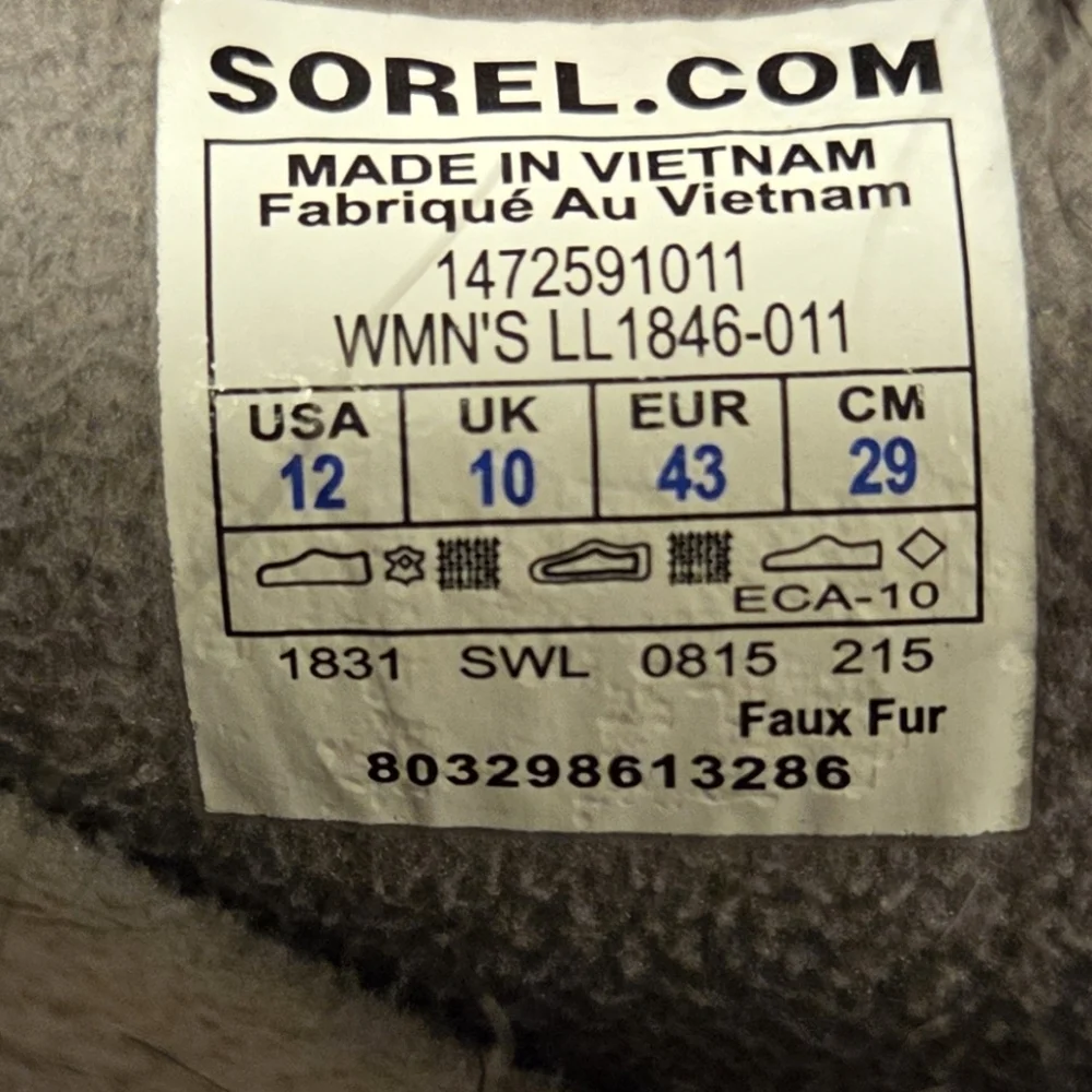 Sorel Tofino II Faux Fur Lined Waterproof Boot‎ Women's Size 12 Black LL1846-011